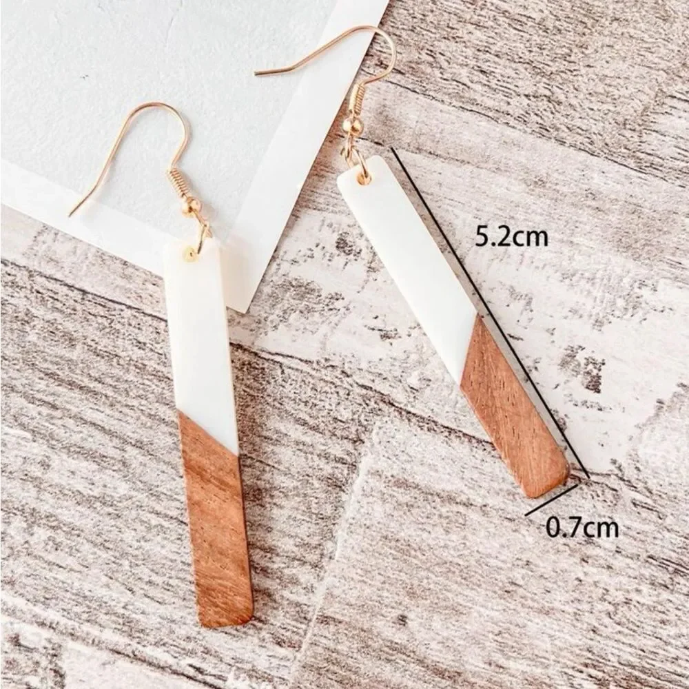 ‎Two Tone Geometric Drop Earrings - Picture 3 of 10